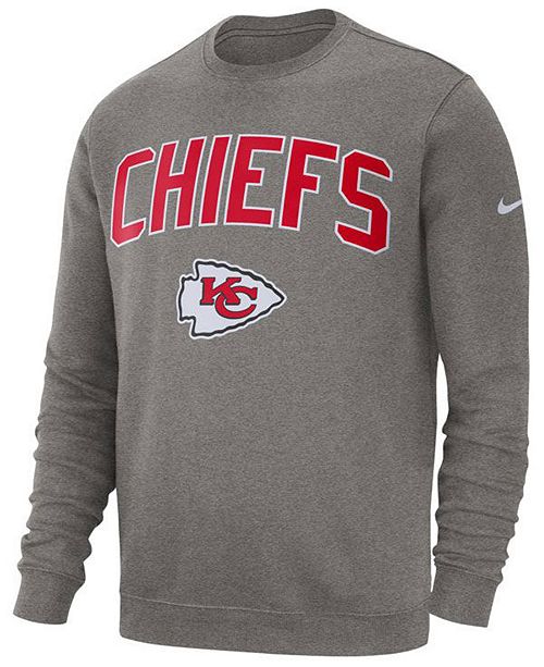 Nike Men S Kansas City Chiefs Fleece Club Crew Sweatshirt