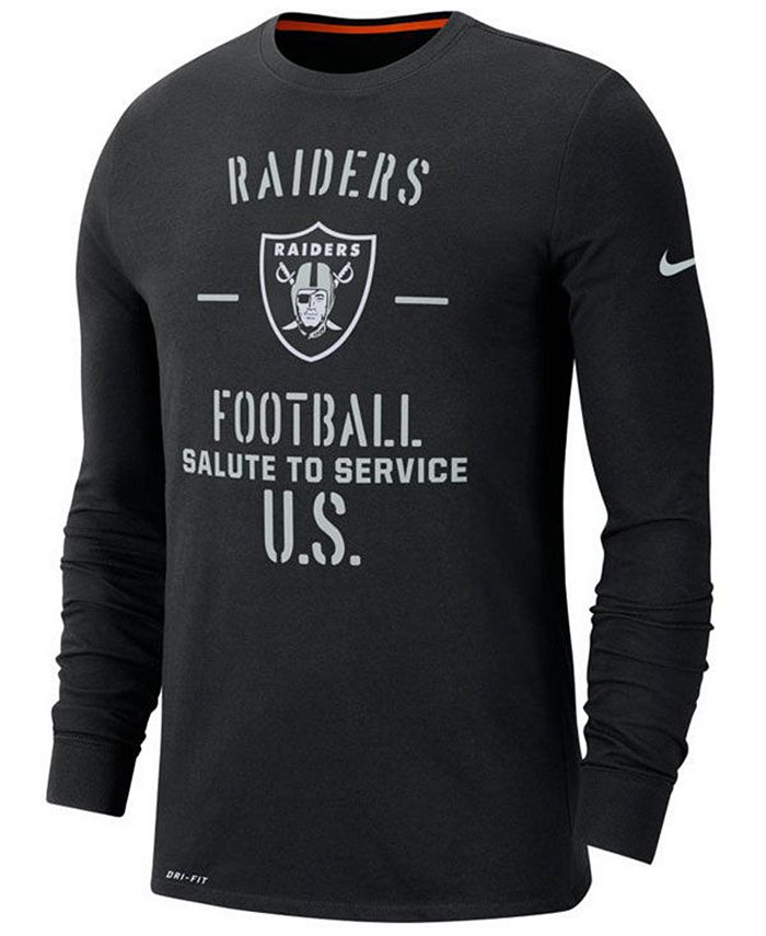 Nike Men's Oakland Raiders Salute To Service DriFIT Cotton Long Sleeve