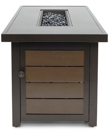 Agio - Stockholm Outdoor Aluminum 46" x 25" Rectangle Fire Pit