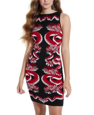 guess red dress macys