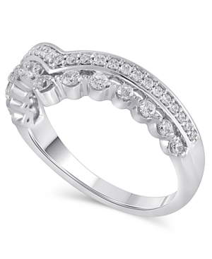 image of Certified Diamond (3/8 ct. t.w.) Contour Band in 14k White Gold