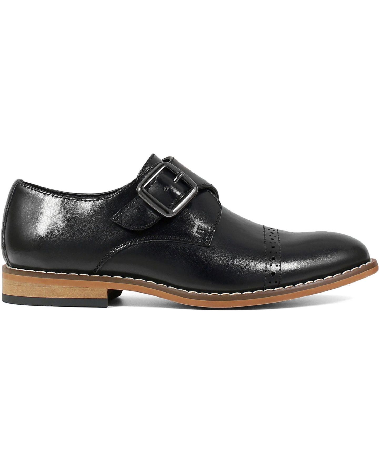 Туфли Stacy Adams Desmond Cap Toe Monk Strap Shoe для мальчиков, цвет: Чёрный — фото 3