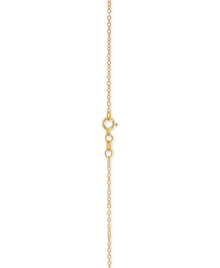 Macy's - Cubic Zirconia Heart Single Frame Locket 18" Pendant Necklace Gold-Plated Sterling Silver