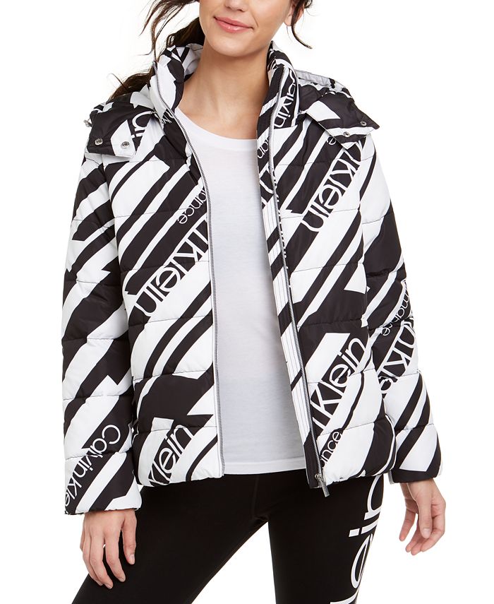Calvin Klein Logo Puffer Jacket & Reviews - Coats & Jackets - Women ...