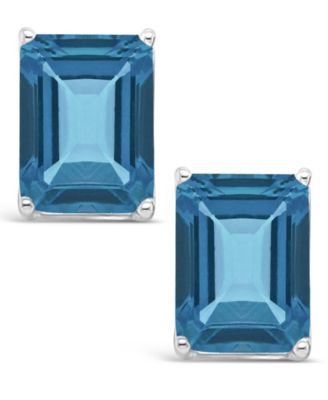 Blue Topaz (3-3/4 ct. t.w.) Stud Earrings in Sterling Silver