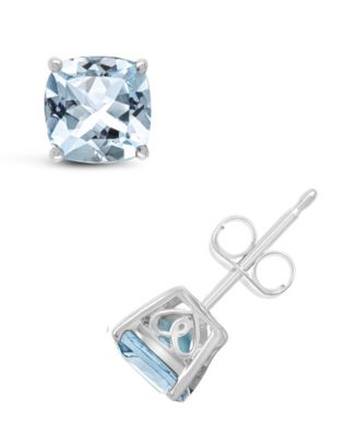 Gemstone Stud Earrings in Sterling Silver