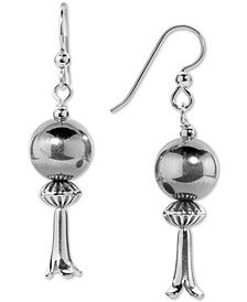 Squash Blossom Drop Earrings in Sterling Silver