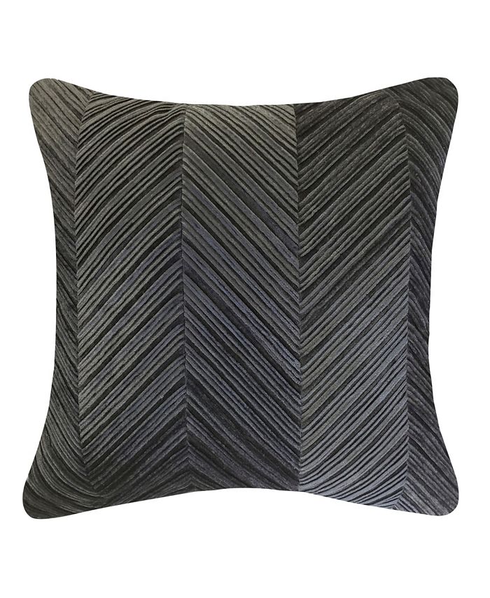 EdieHome Chevron Velvet Decorative Pillow, 20" x 20" Macy's