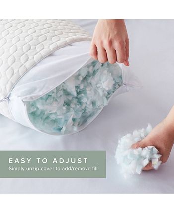 Lucid Customizable Fiber and Shredded Foam Pillow with Zippered Inner ...