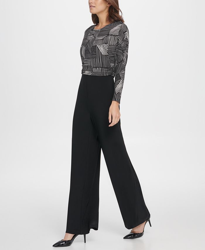 DKNY Jersey Ruched Top Jumpsuit Macy's