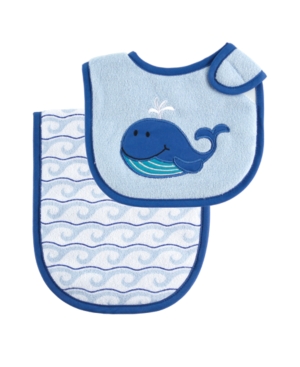 Luvable Friends Baby Girl Bib and Burp Cloth Set