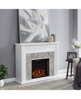 Elior Marble Tiled Electric Fireplace