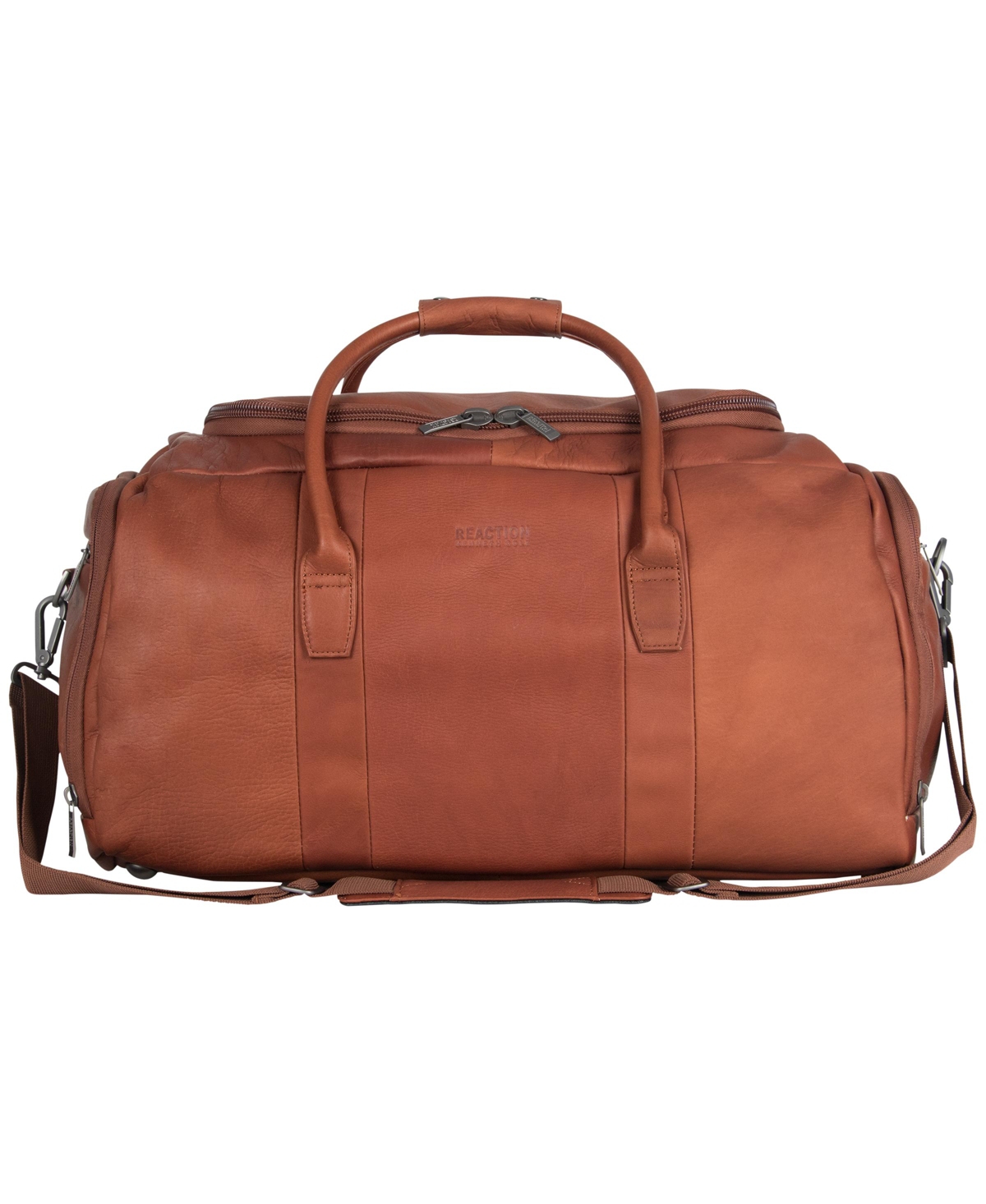 Colombian Leather 20" Single Compartment Top Load Travel Duffel Bag - Cognac