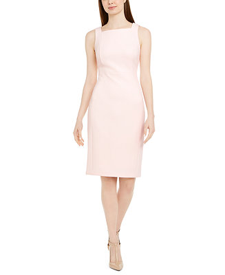Calvin Klein Square-Neck Sheath Dress - Macy's