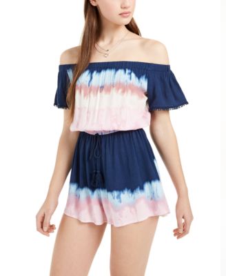 tie dye off the shoulder romper