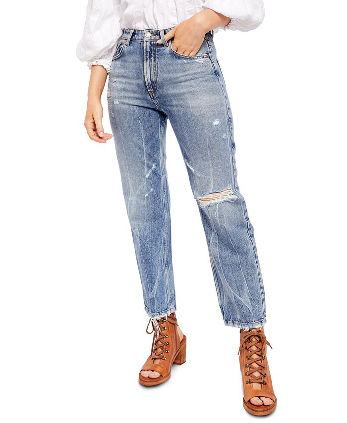 Free People Dakota Straight Leg High Rise Jeans - Macy's