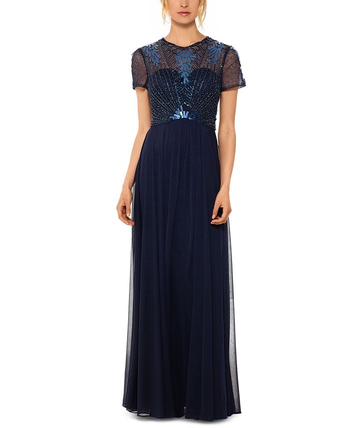 Betsy & Adam Embellished-Bodice Gown - Macy's