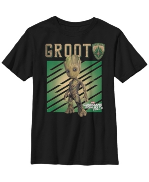 Fifth Sun Marvel Big Boy's Guardians Vol 2 Baby Groot Shield Short Sleeve T-Shirt