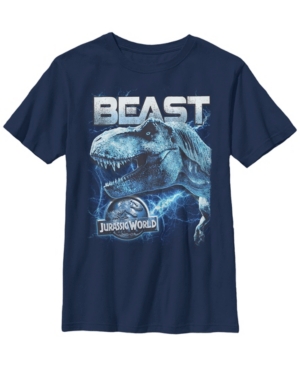 Fifth Sun Jurassic World Big Boy's Blue T-Rex Beast Storm Short Sleeve T-Shirt