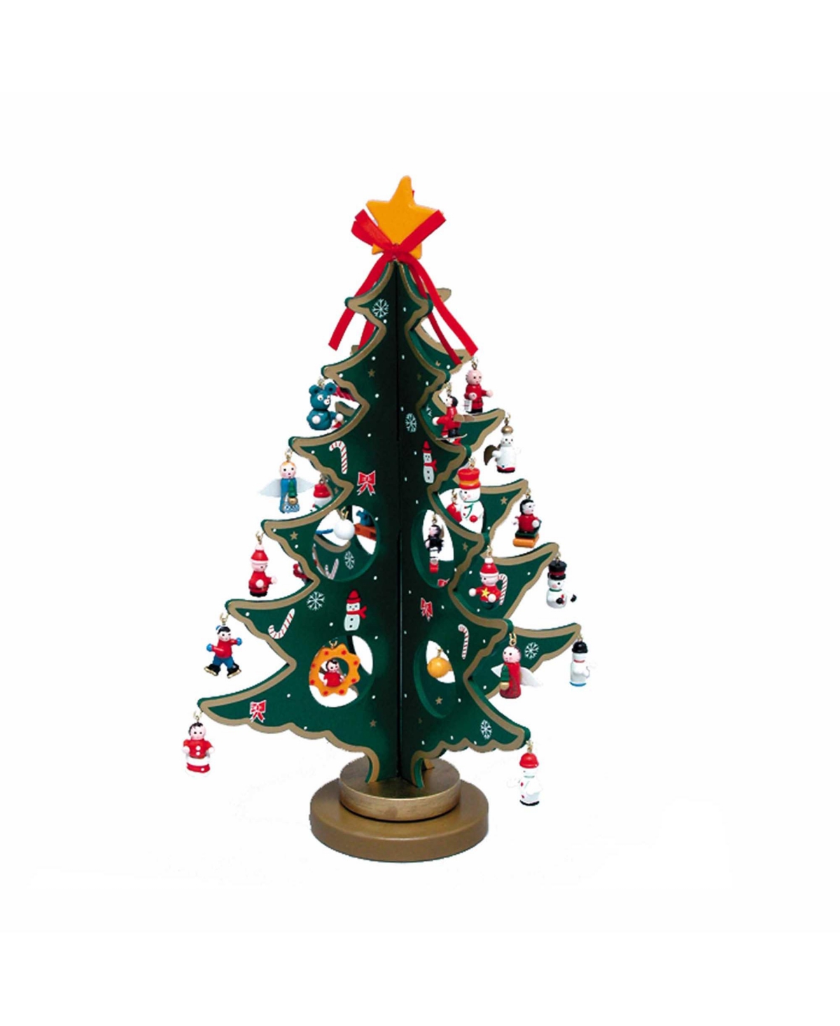 UPC 086131605840 product image for Kurt Adler 11.75-Inch Wooden Tree with Miniature Wooden Ornaments, 25 Piece Set | upcitemdb.com