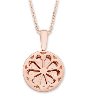 Macy's - Diamond (1/10 ct. t.w.) Peace Sign Pendant in 14k Yellow or Rose Gold