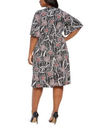 Robbie Bee Plus Size Floral-Print Wrap Dress - Macy's