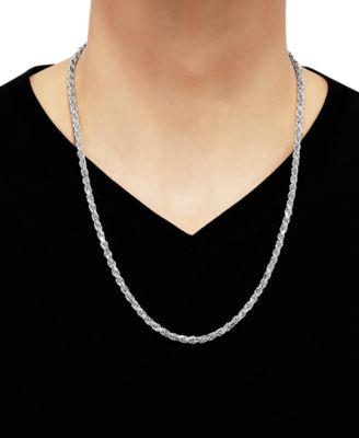 Rope Link 24" Chain Necklace in Sterling Silver