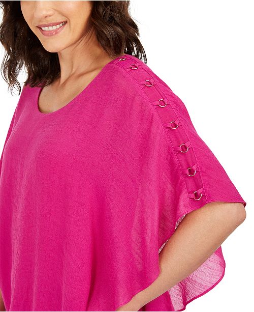 JM Collection Gauze Cape Gauze Top, In Regular and Petite, Created for