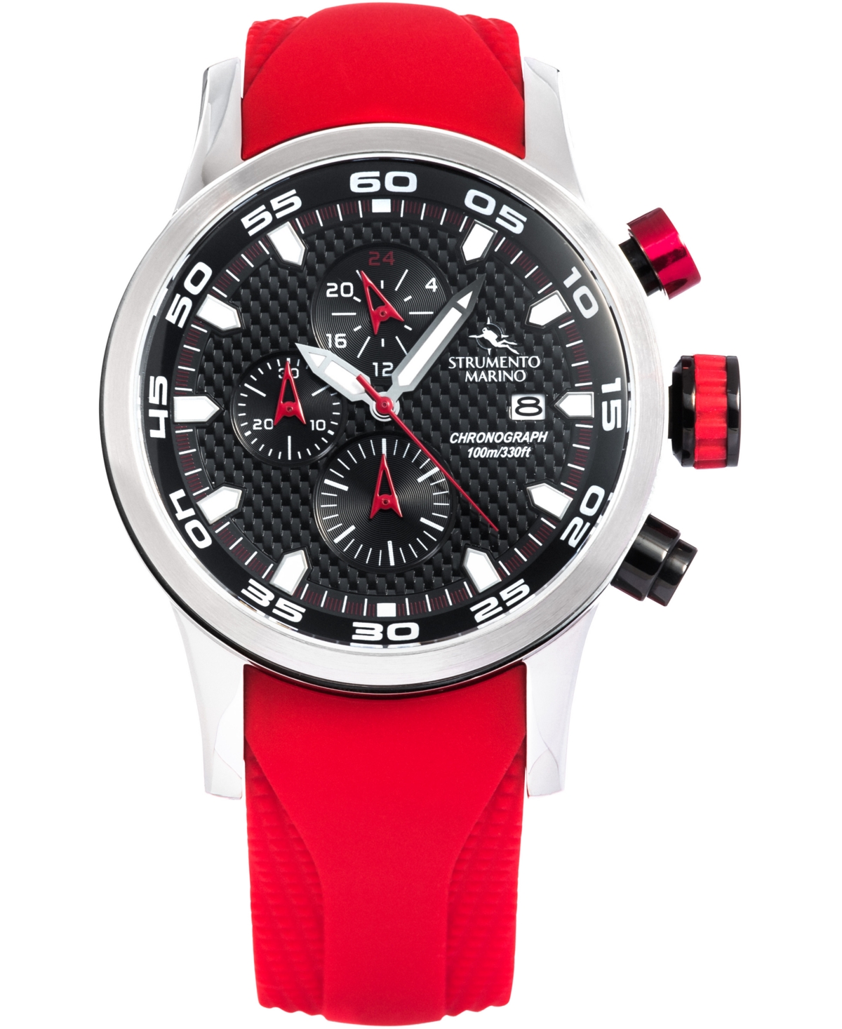 Strumento Marino Men's Speedboat Red Silicone Performance Timepiece Watch 46mm
