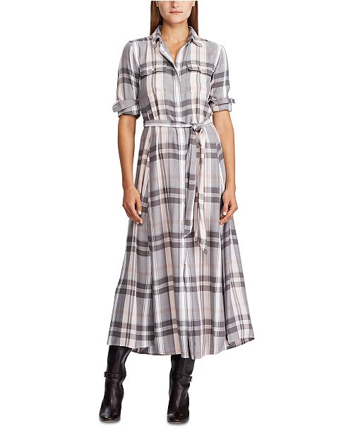 Lauren Ralph Lauren Plaid Long Sleeve Dress Reviews Women