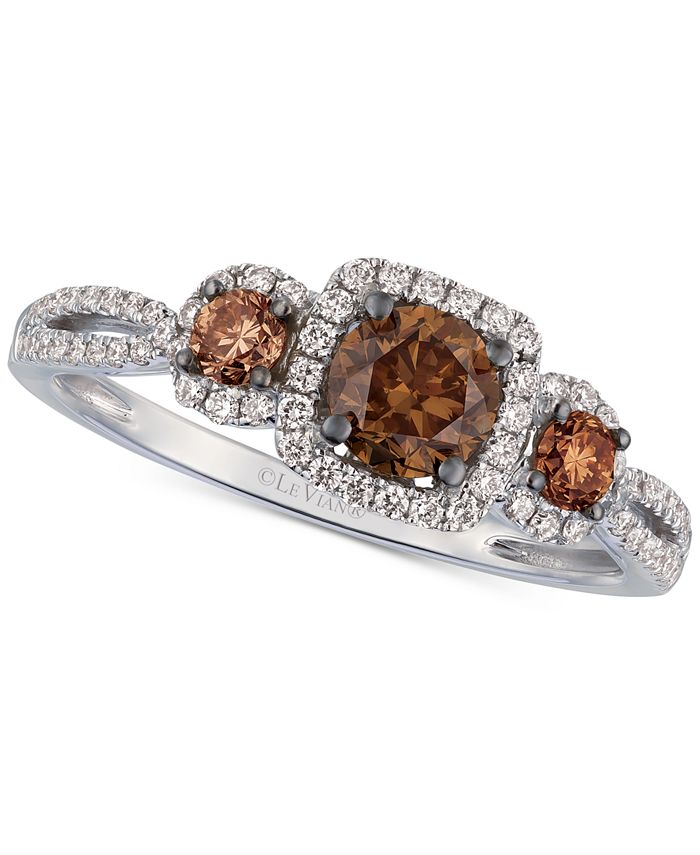 Le Vian Chocolate Diamond® & Vanilla Diamonds® Statement Ring (7/8 ct.  .) in 14k White Gold & Reviews - Rings - Jewelry & Watches - Macy's