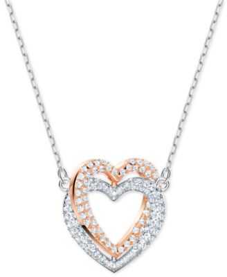 swarovski crystal double heart necklace