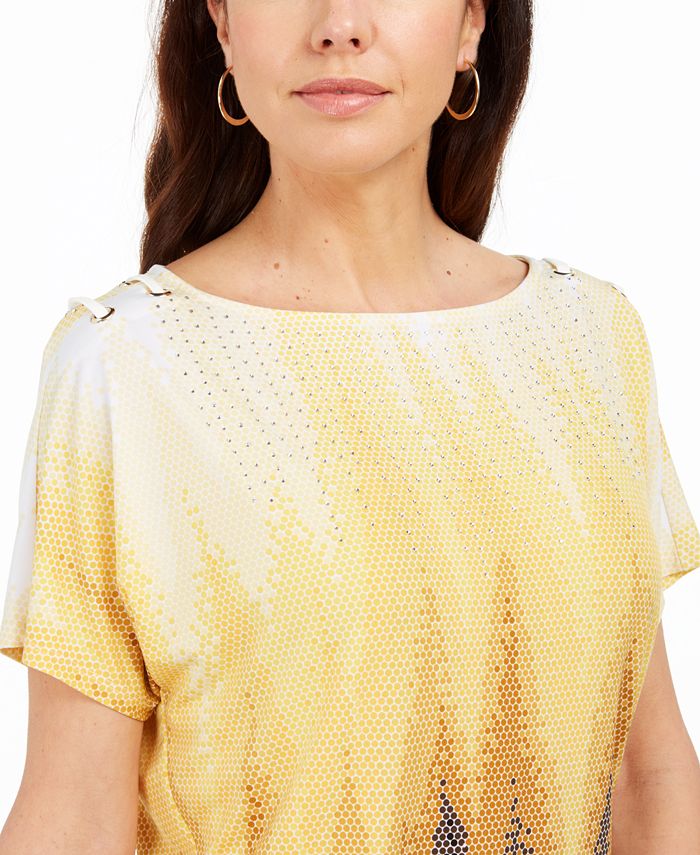 JM Collection Petite Split Dolman Sleeve Top