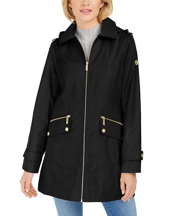 Michael Kors Hooded Water-Resistant Raincoat & Reviews - Coats & Jackets -  Women - Macy's