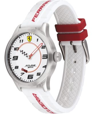Ferrari Kid's Pitlane White Silicone Strap Watch 34mm