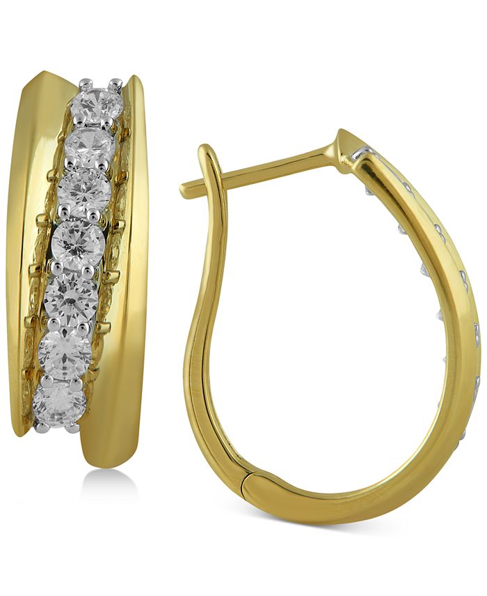 Macy's diamond hoop earrings clearance