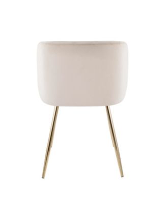 Fran Chair in Gold Metal and Velvet Set of 2