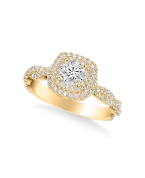 image of Diamond Halo Engagement Ring (7/8 ct. t.w.) in 14k White, Rose or Yellow Gold