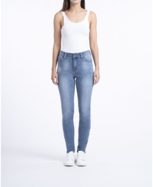 image of Rubberband Stretch Ladies Mid-Rise Skinny Jeans