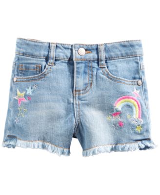 rainbow denim shorts