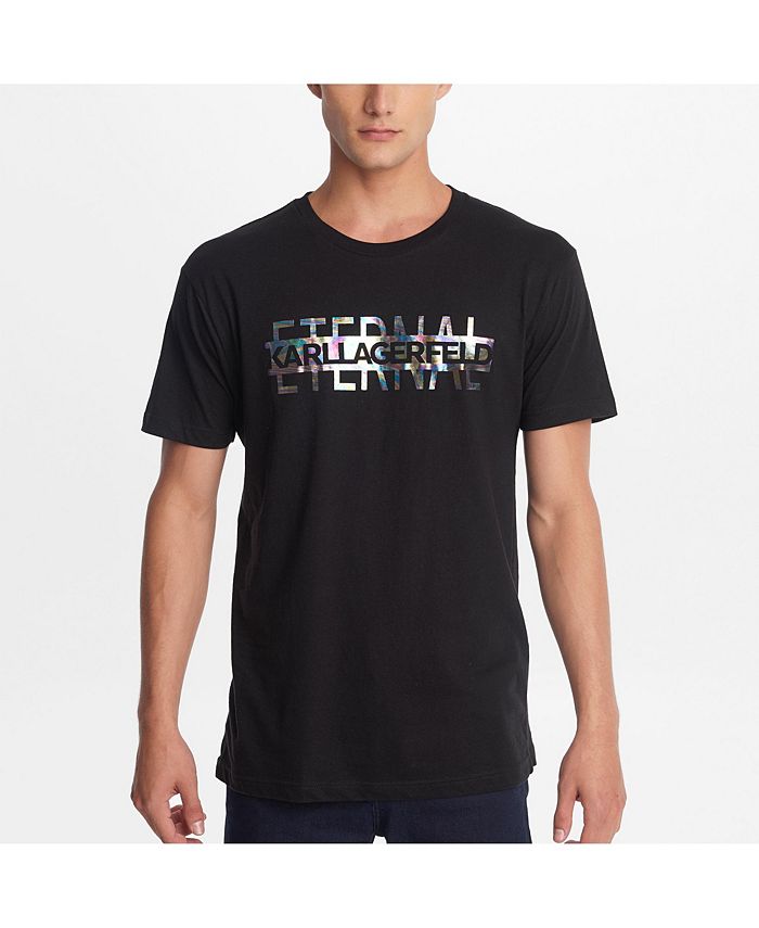 Karl Lagerfeld Paris Men's Crew Neck TShirt With Oil Slick "Eternal