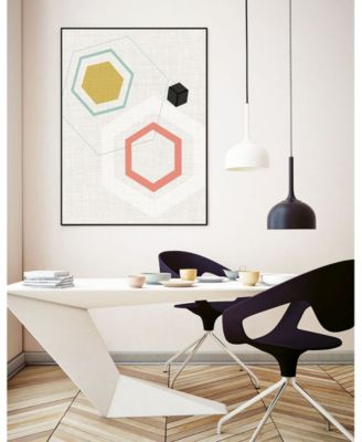 Giant Art 24" x 18" Mod Geometry II Art Block Framed Canvas