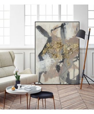 40" x 30" Golden Blush I Art Block Framed Canvas