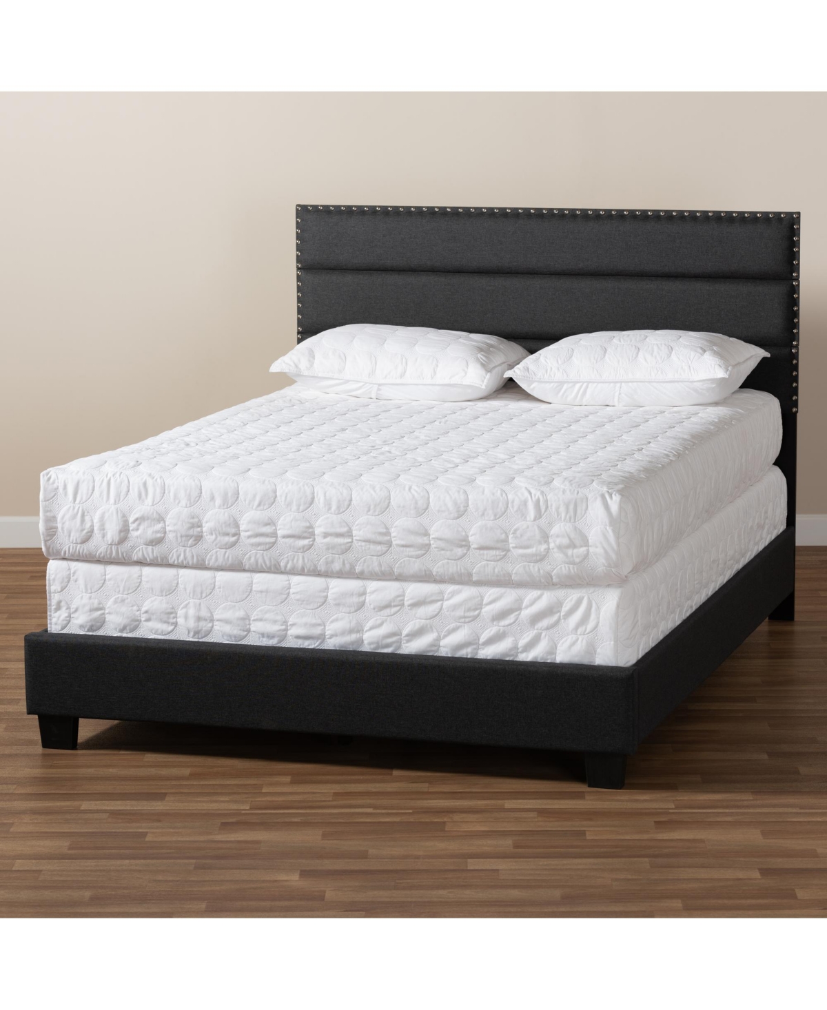 Ansa Fabric Headboard Platform Queen Bed