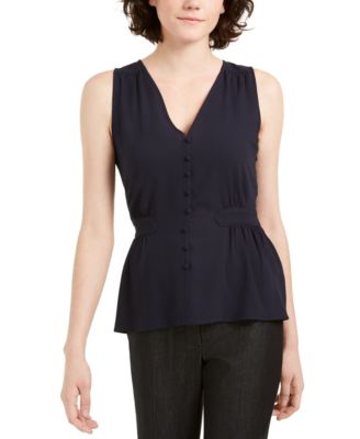 1.STATE Sleeveless Cinched-Waist Top - Macy's