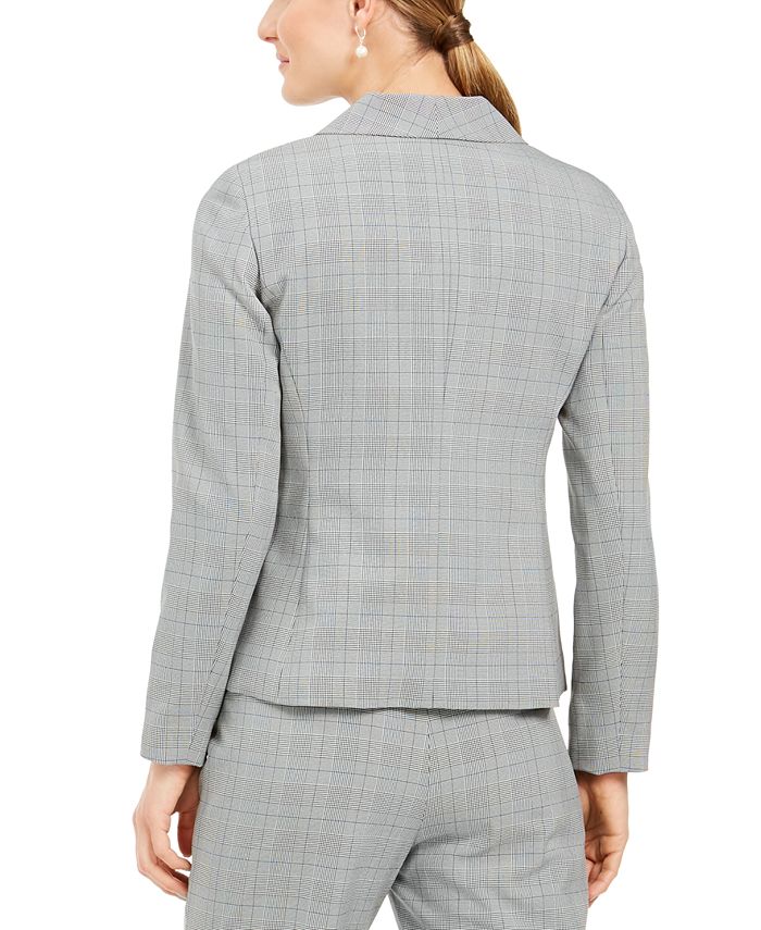Le Suit Plaid One-Button Pantsuit - Macy's