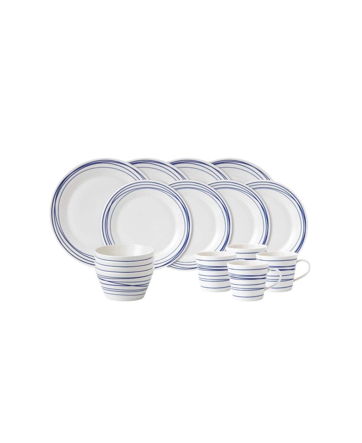 Pacific Lines 16-Pc Dinnerware Set, Service for 4 - Blue