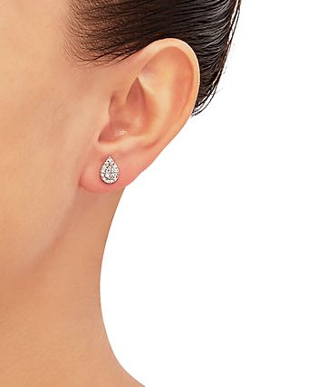 Forever Grown Diamonds - Lab-Created Pear Cluster Stud Earrings (3/8 ct. t.w.) in Sterling Silver