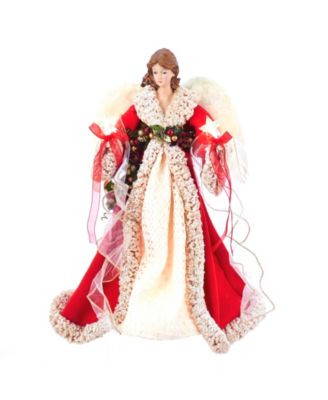 Kurt Adler - UL 10-Light 16-Inch Red and Ivory Angel Treetop