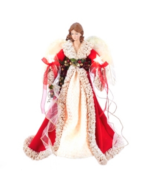 Kurt Adler UL 10-Light 16-Inch Red and Ivory Angel Treetop
